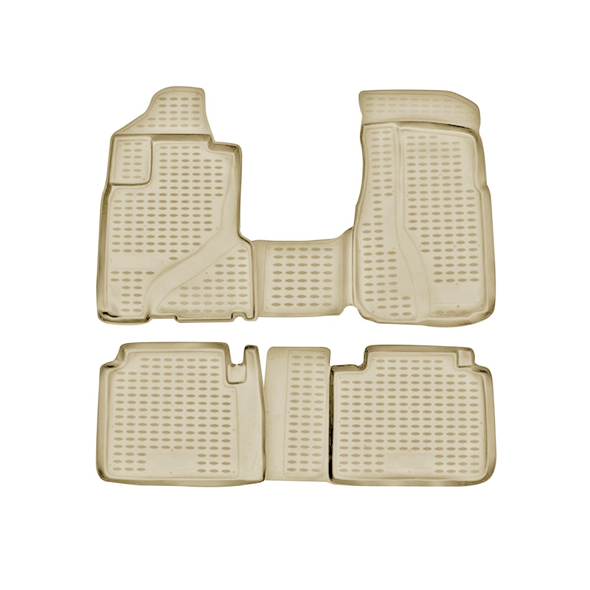 Honda CR-V Floor Mats - Omac - Rubber TPE - Beige - '02-'06 Honda CR-V Floor Mats - Omac - Rubber TPE - Beige - '02-'06